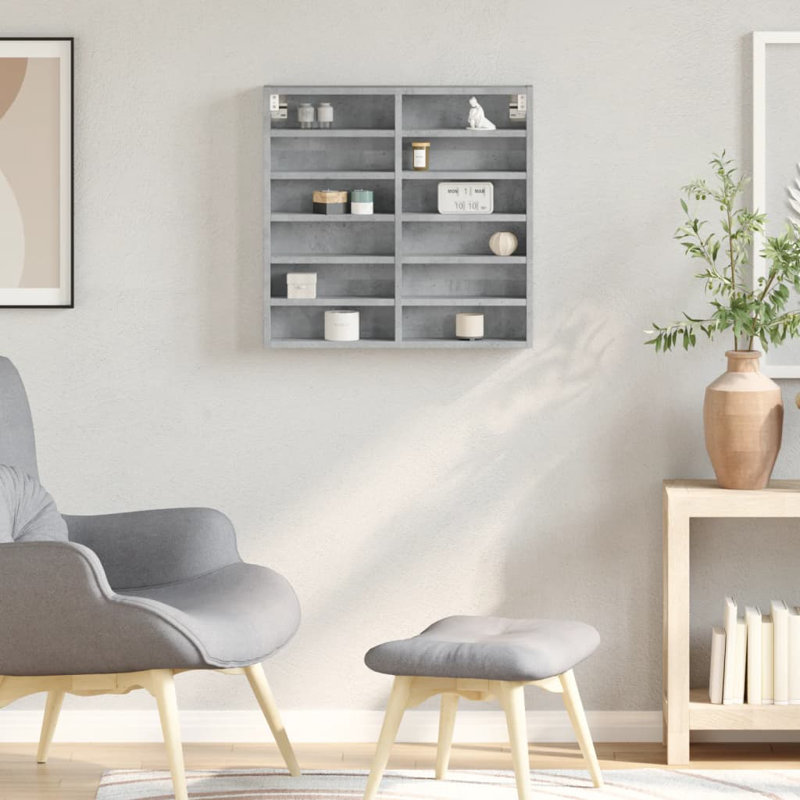 Roenick Floating Shelf, 58cm H x 60cm W x 8.5cm, Concrete Grey