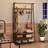 3-in-1 Hall Tree Coat Rack with Bench & Shoe Storage – Sturdy Metal Frame, 5 Hooks, Clothes Rail – Entryway Organizer for Hallway, Mudroom, Front Door – Black & Natural – 80 Single Row Hook