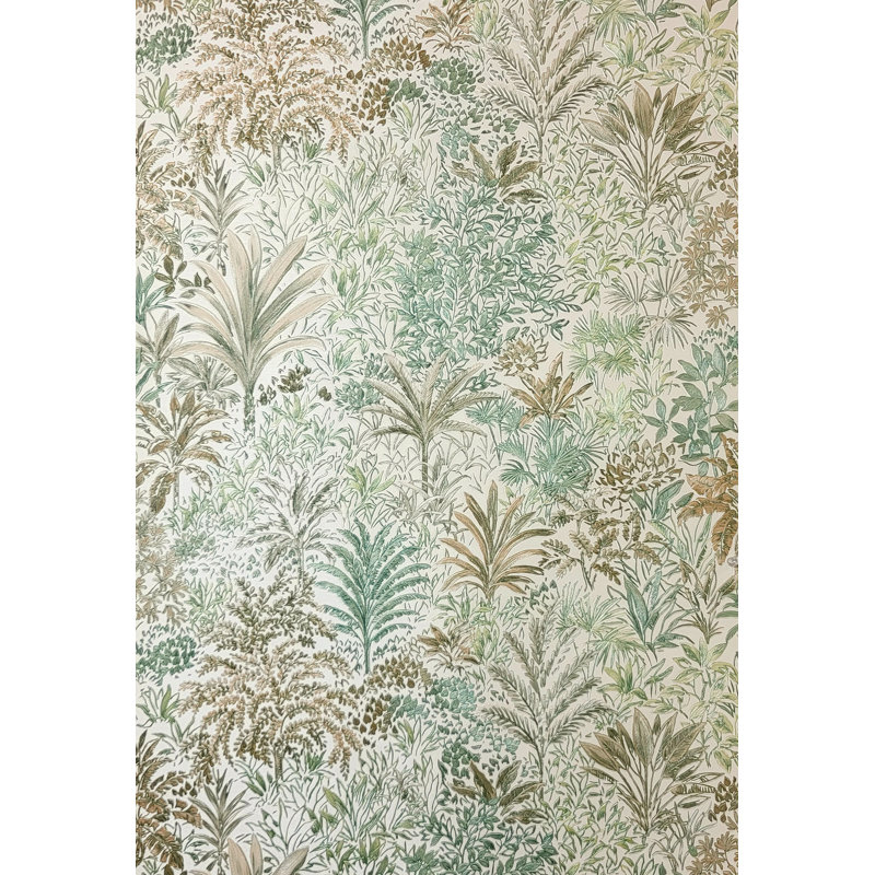 Palm Landscape Italian Heavyweight Wallpaper, Green