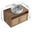 Meuble-lavabo 30 po avec lavabo d'art en céramique blanche, 2 portes à fermeture douce, fixation à flotteur