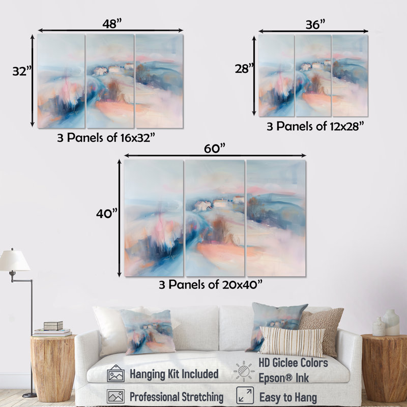 Ensemble de salon Wall Art, Toile tendue, H 28 po x l 36 po x P 1 po
