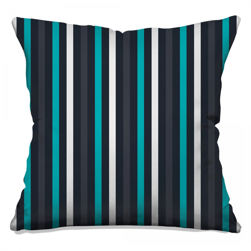 Blue Black Stripes Double Sided Throw Pillows, 20 x 20 inches