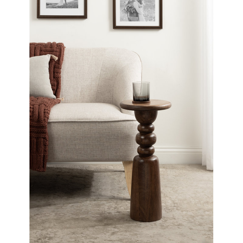 Salu Accent Table 9.5" Diameter, Walnut Brown