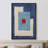 Abstract Vibrant Color Blocks "Mid-Century Blue Shapes Artwork, Geometric Illustration Modern Minimalist Wall Pictures, Large Framed Canvas Giclee Print Wall Art"-100707915-100707917