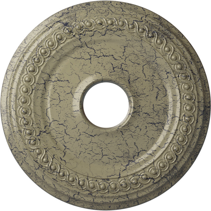 Médaillon de plafond classique H 18 5/8 po x l 18 5/8 po x P 1 1/8 po, Pierre de château craquelé