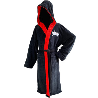 Fleece Mid-Calf Bathrobe with Pockets and Hood