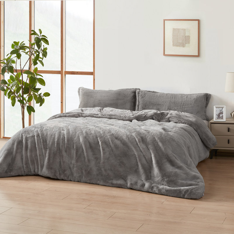 Ensemble d'édredon surdimensionné Coma, Édredon simple extra long + 1 taie décorative st, gris