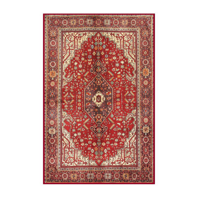 Tapis traditionnel crème / rouge Kalopsida