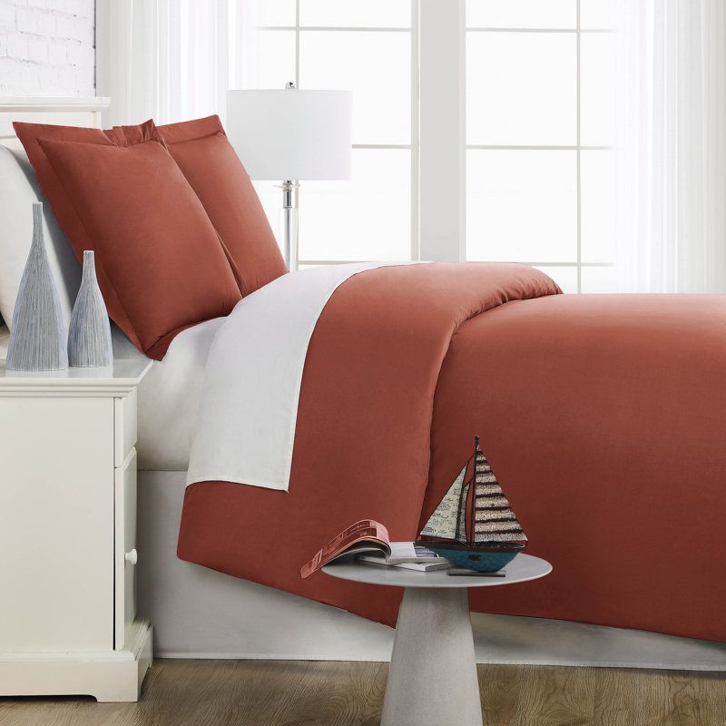 Southshore Fine Linens Microfiber Duvet Cover Set with shams, Full/Queen Duvet Cover + 2 Standard Shams, Marsala