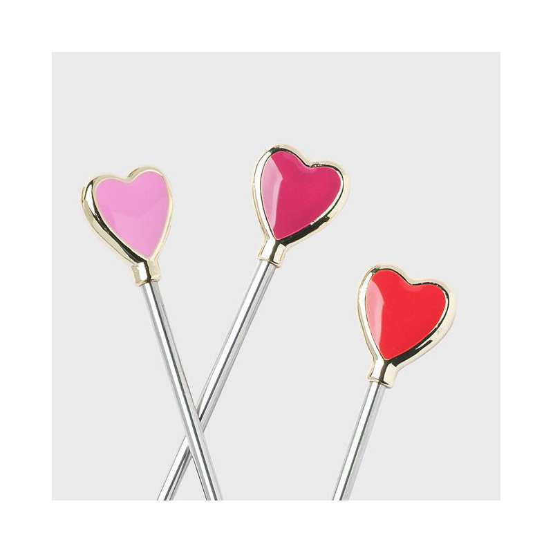 Heart swizzle sticks