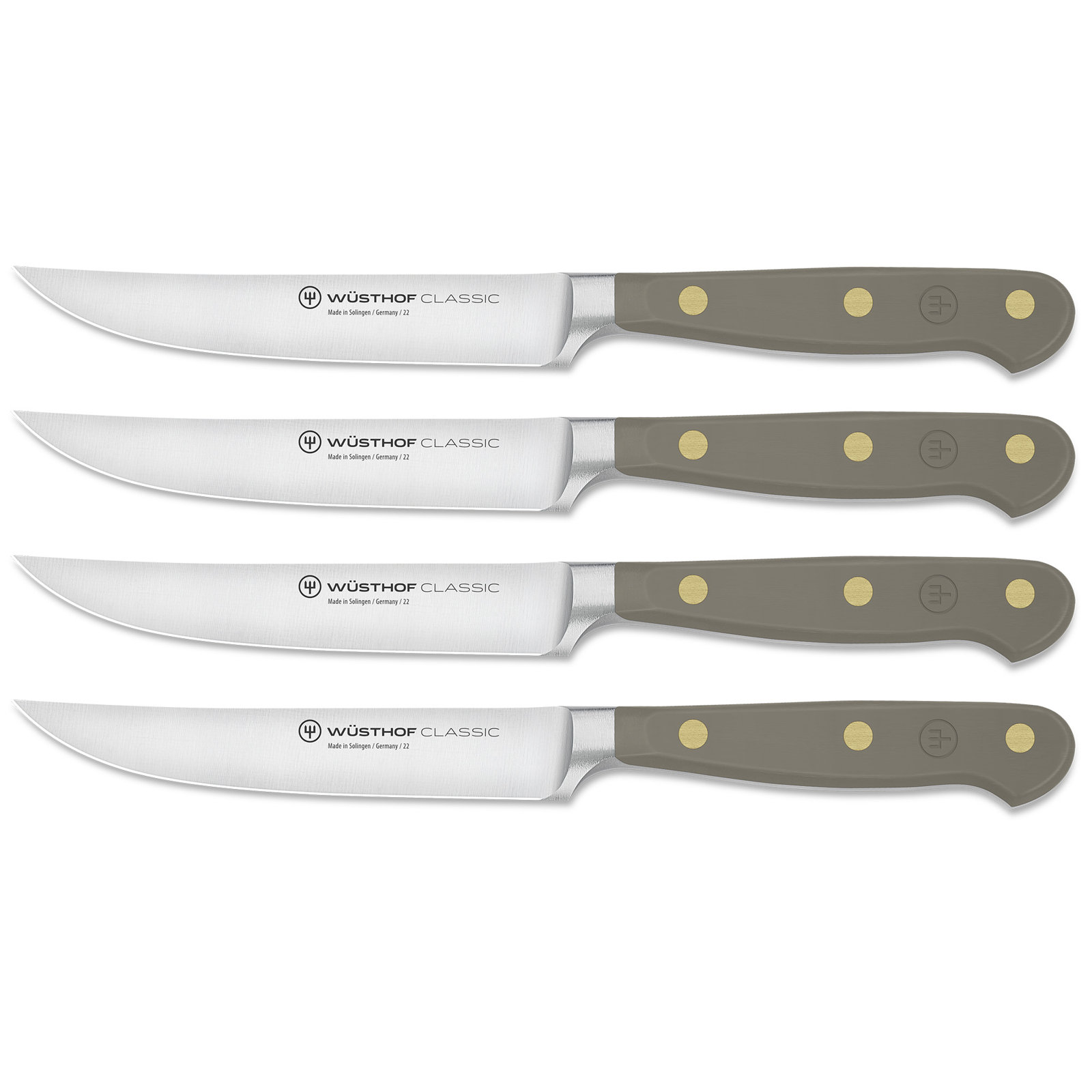 WÜSTHOF Classic Color 4 Piece Steak Knife Set, Velvet Oyster