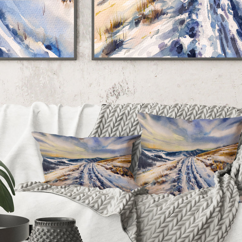 Coussin Snowy Road