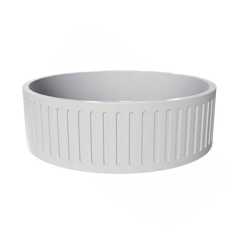 15"Concrete Vessel Round Modern Gray Bathroom Sink