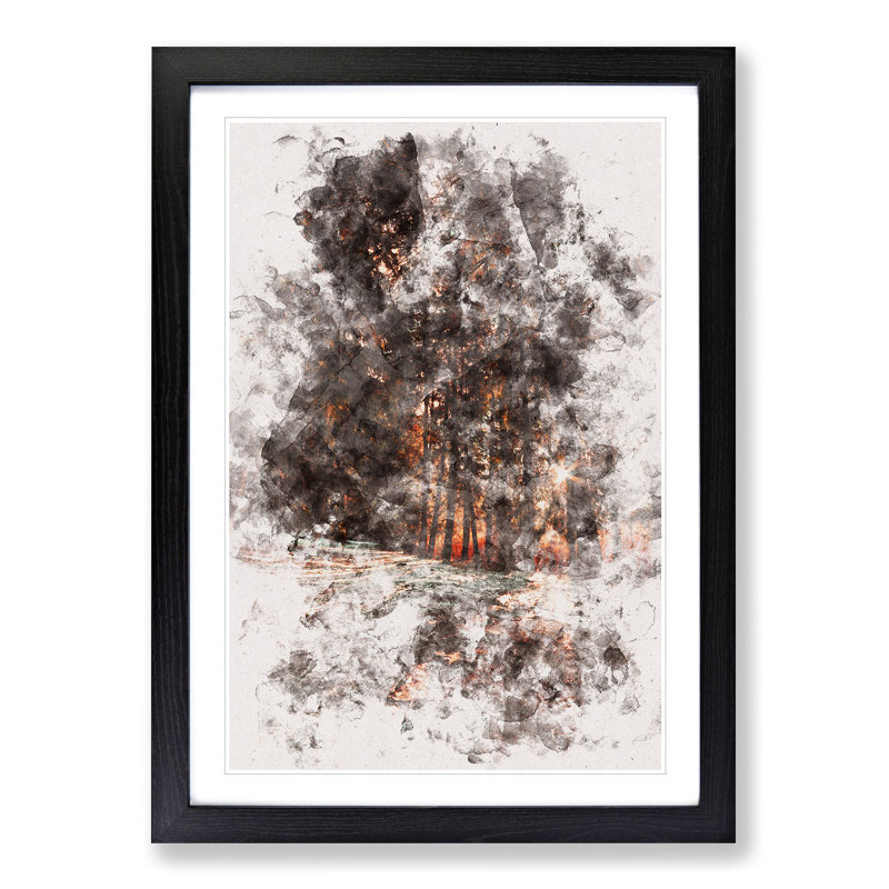 Forest Sunlight - Picture Frame Painting Print, 87cm H x 62cm W x 2cm D, Black Framed