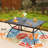 Argyri 60" W x 38" D Steel Rectangular Patio Dining Table with Umbrella Hole