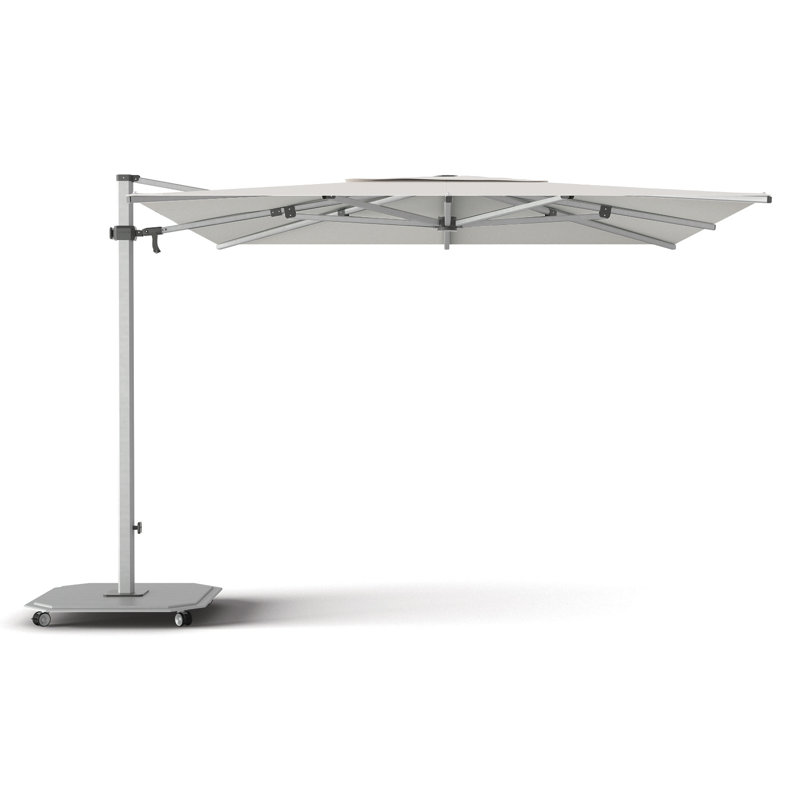 216'' W Sunbrella® Cantilever Umbrella, Silver Anodized, Matte White, Canvas Natural Sunbrella® Canvas