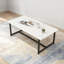 Table basse industrielle moderne pour le salon, table centrale rectangulaire avec structure en métal et plateau en grain de bois, fabrication robuste en bois d'ingénierie pour petits espaces, appartements et bureaux, facile à assembler
