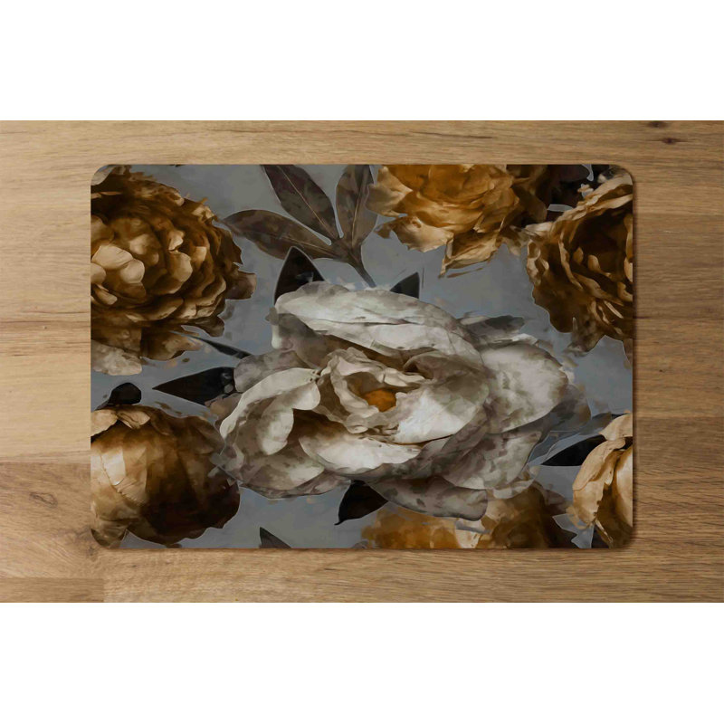 Callanan Polyester, Wood Floral Rectangle Placemat