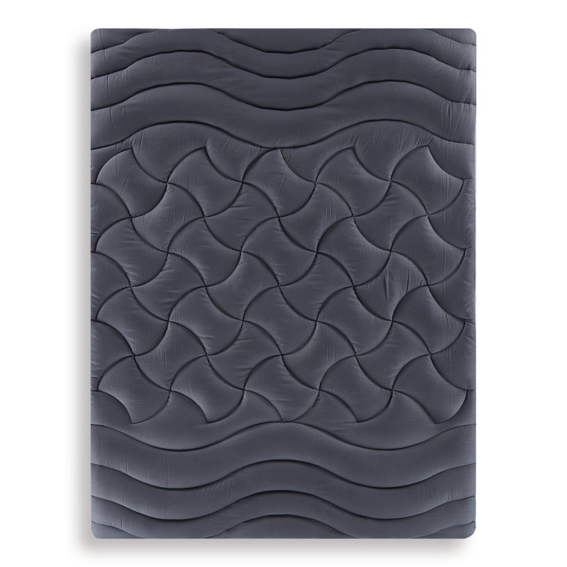 Lam Down Alternative 3-Zone Mattress Pad, King, Gray