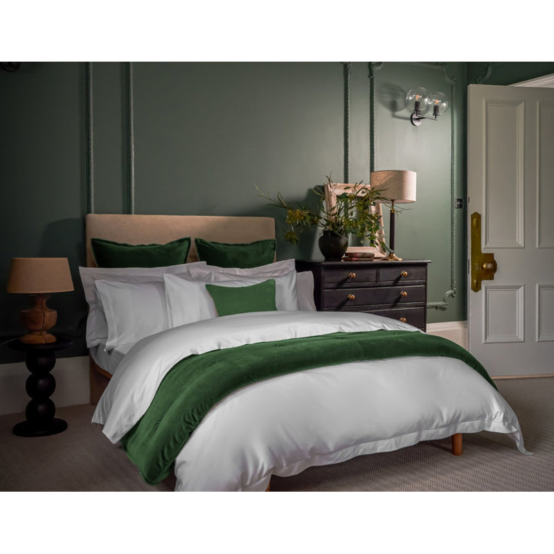 Premium Sateen Duvet Cover Set, King Duvet Cover + 2 Standard Pillowcases, White