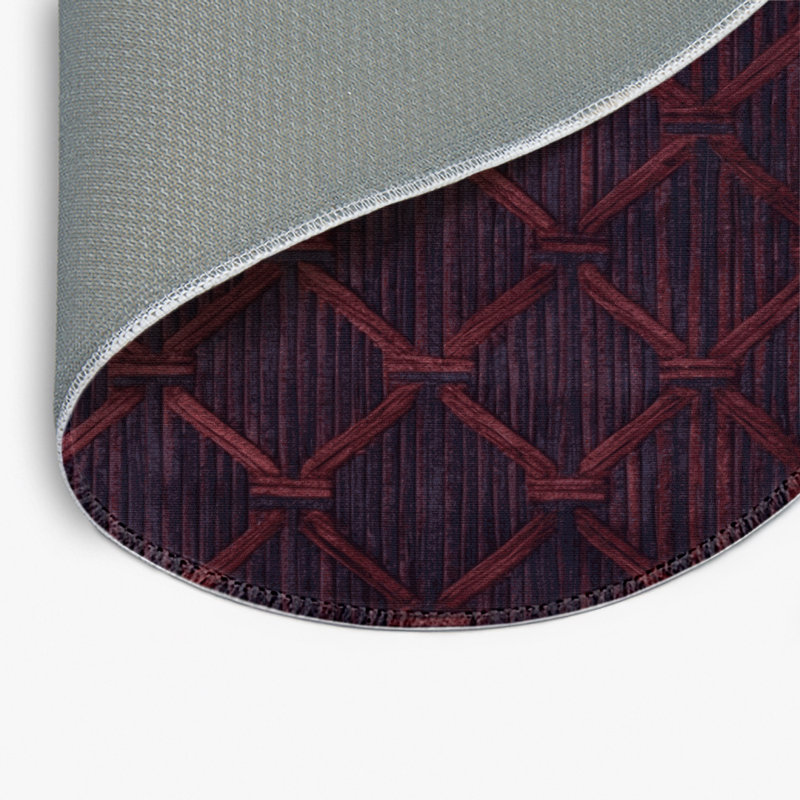 Tapis rouge intérieur et extérieur Trellis, Rond 5 pi