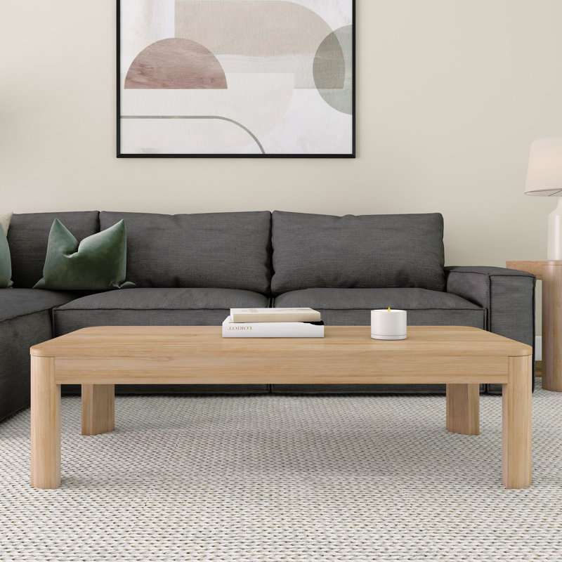 Table basse ronde Toriano, Blonde, H 15 po x L 54 po x l 24 po