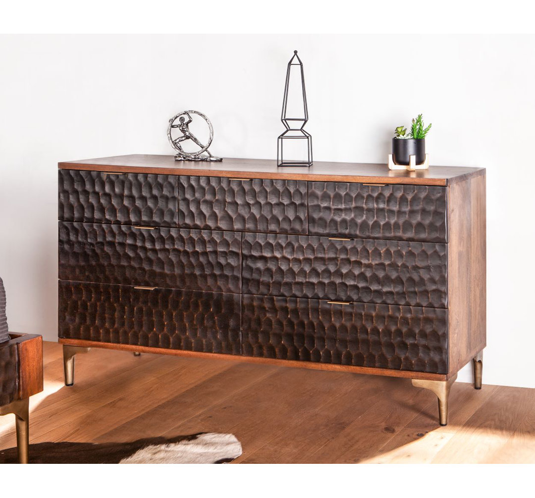 Ilford Solid Wood 60'' W 7 - Drawer Dresser Dakota Fields