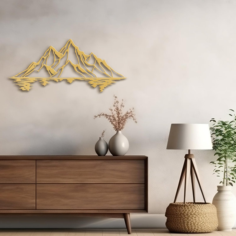 Décoration murale décorative abstraite murale, Or, H 7,92 po x l 18 po x P 0,05 po