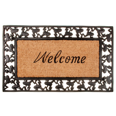 Caoutchouc/coco 30 po x 18 po welcome tapis pour porte d’extérieur Vannesa