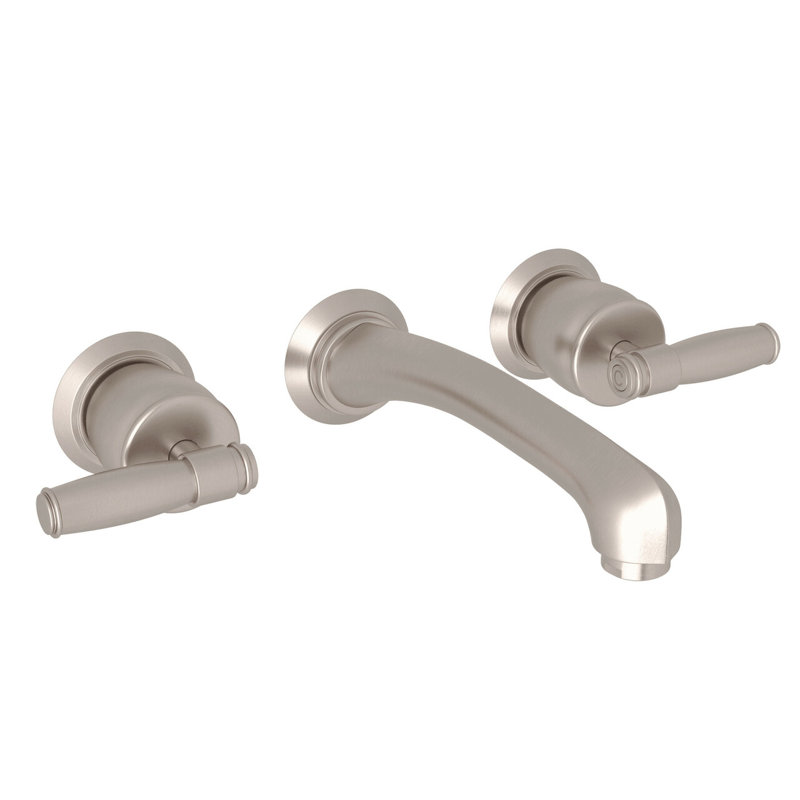 Zephyr Double Handle Wall Mounted Tub Spout, Satin Nickel