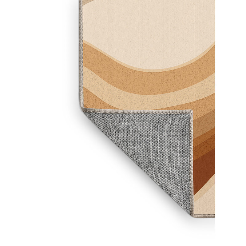 Tapis uni brun et beige lavable à la machine Panameno, 5x8