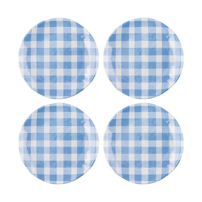 12-Piece Gingham 6" Melamine Plates