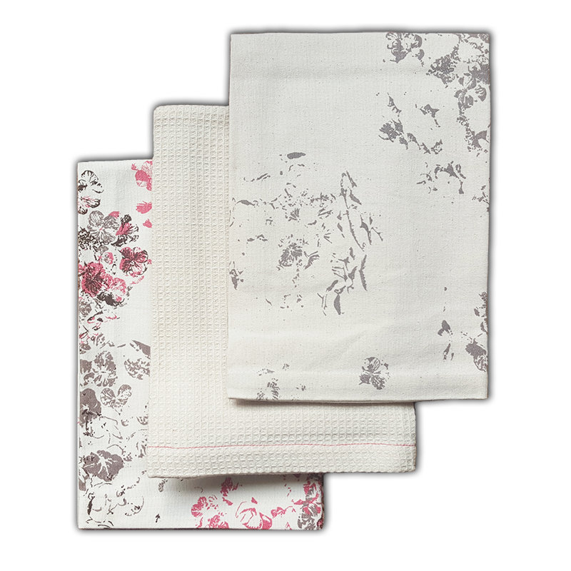 Bonnefoy Cotton Waffle Kitchen Towel, Pink