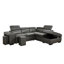 103" Wide Faux Leather Sectional Sleeper Sofa With Adjustable Headrest ,Sleeper Sectional Pull Out Couch Bed With Storage Ottoman And 2 Stools-267432226
