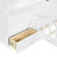 Lit double avec fenêtre et tiroirs de chevet, douilles à tablettes - blanc dans la fenêtre et raccords