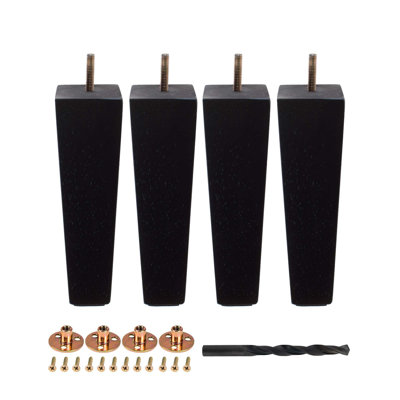 Base de pieds de meuble espresso, paquet de 4