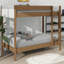 Structure de lit superposé simple en bois d'hévéa avec échelle