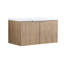 Unité de lavabo de salle de bain mural 36 po, 2 portes à fermeture douce, chêne imitation, grand espace de rangement pour meuble-lavabo flottant 36 po avec lavabo, fixation, bac-2138318215