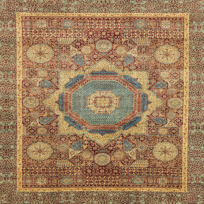Tapis abstrait moderne 2366, Carré 8 pi