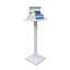Hauteur réglable 17 - 32 "Riser Support Tube en acier blanc Plateforme en bois pour plantes, boîtes de cadeaux