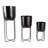 Metal Iron Planter Set With Textured Hammered Design And Modern Geometric Stands, Decorative Accent For Indoor Or Outdoor Display, Set Of 3-1084488042