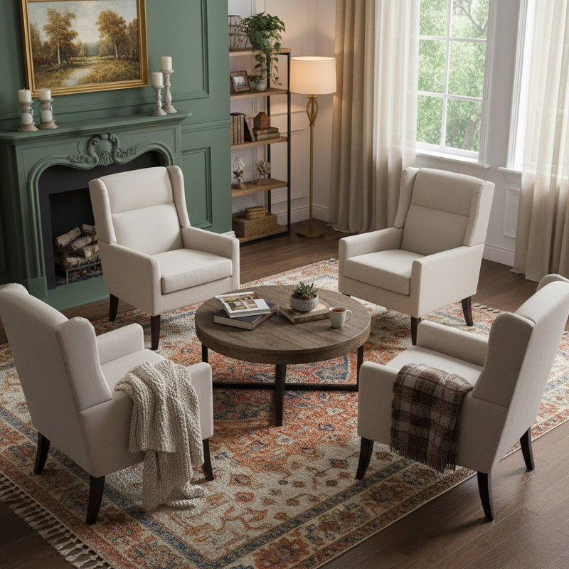 Upholstered Polyester Accent Armchair (Set Of 4)
