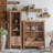 Brown + Black Solid Wood + Tempered Glass + Iron Display Cases