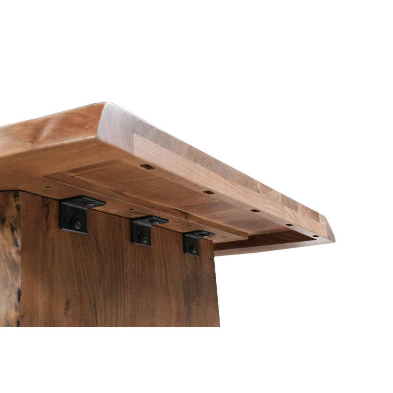 Table de salle à manger en bois massif, 84" W x 40" D, Naturel