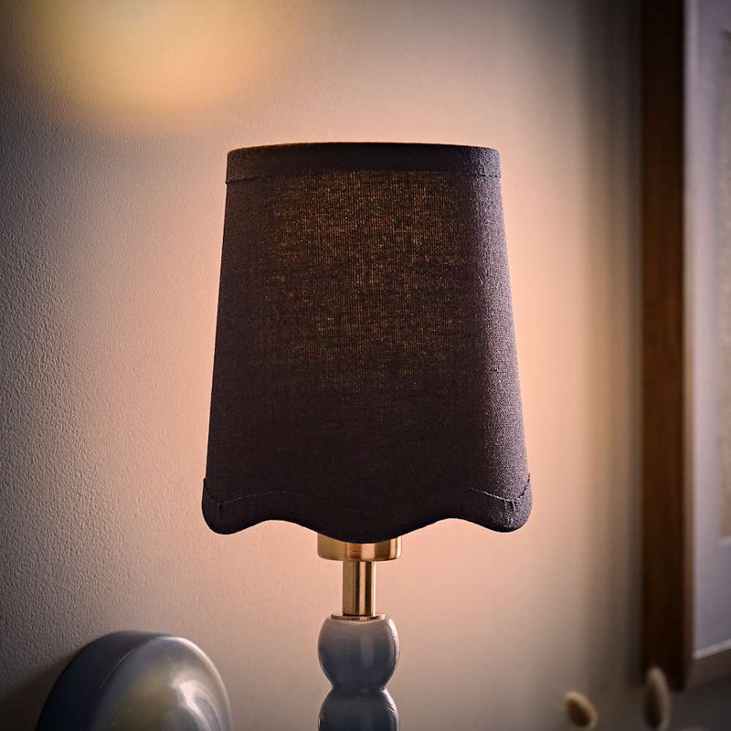 Alazar 13.5cm H Linen Blend Empire Lamp Shade ( Slip-On ), Blue