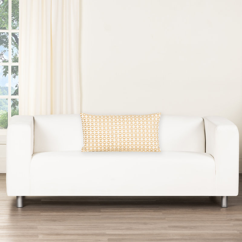 Birch Lane Stride Throw Pillow Lumbar, Polyester, Yellow Geometric