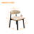 Mid Century Modern Dining Chairs With Brown Solid Wood Legs, Beige Kitchen Chairs-809109589-811540764