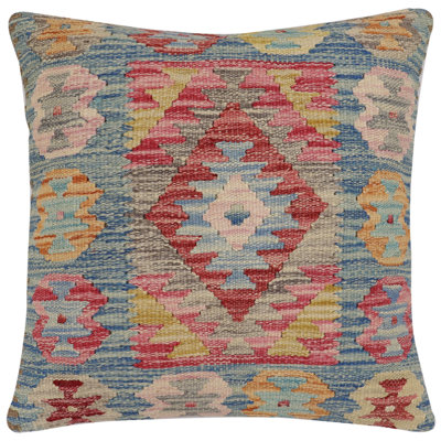Cambell 100% Wool Throw Square Pillow Cover & Insert