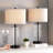 Quinita 23"  Glass Table Lamp Set with Touch Control,  LED Bulbs, USB Ports-90487947