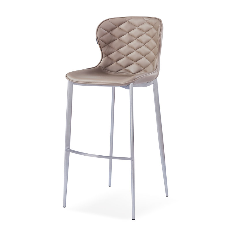 Tabouret de bar et de comptoir Albert, Taupe, Acier inoxydable, Tabouret de bar (siège d'une hauteur de 30 po)